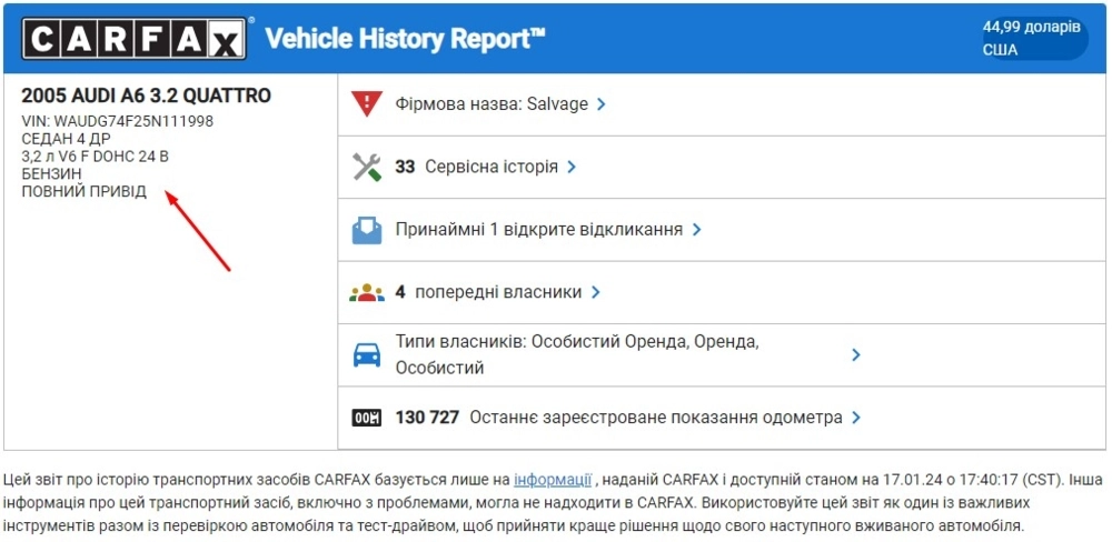 CarFax - історія авто